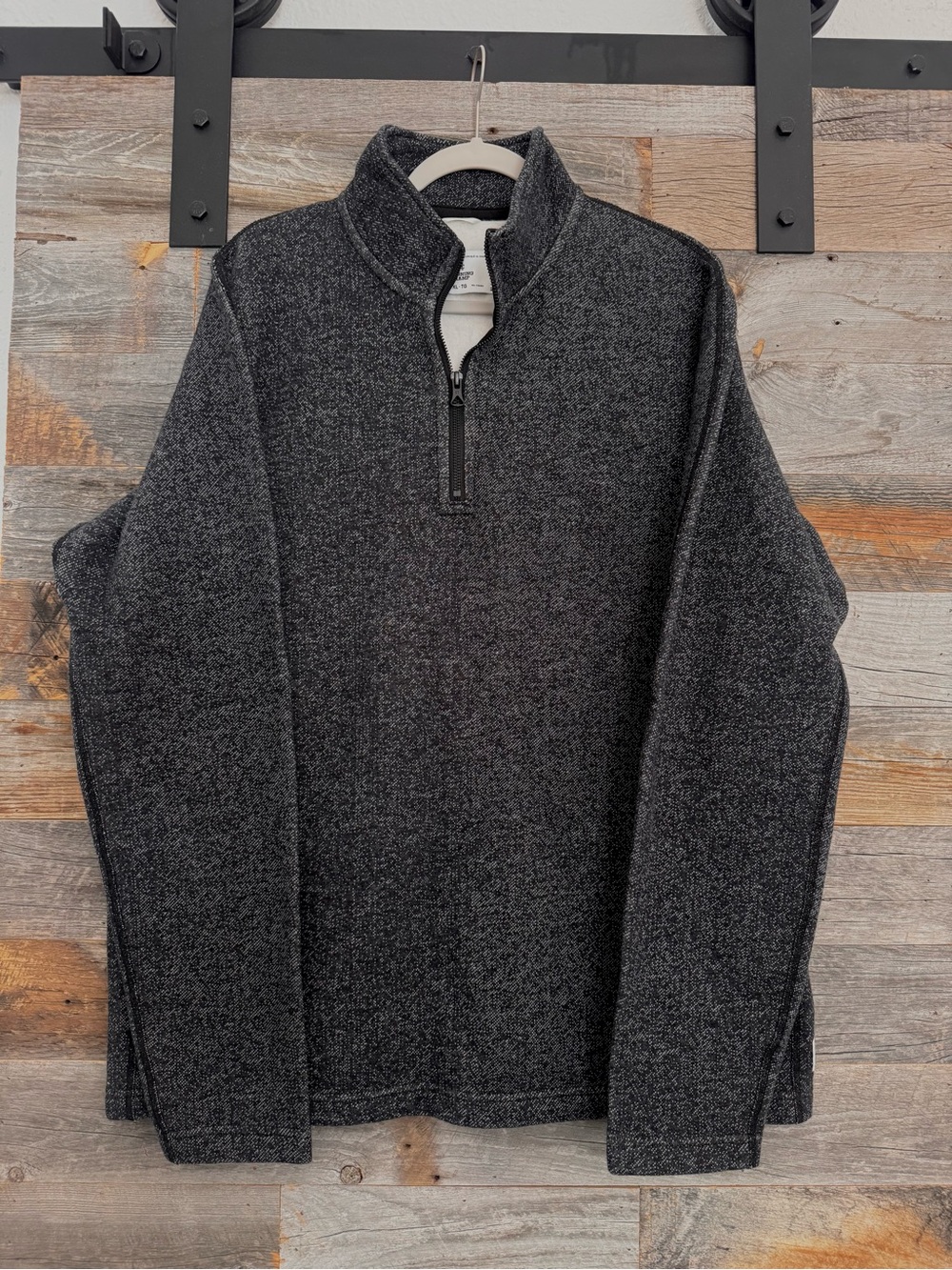 Reigning Champ Men's Tiger Fleece  Charcoal Half Zip Pullover Sweatshirt